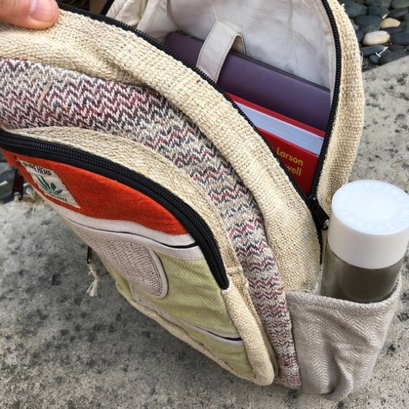 Beige hemp 100% pure hemp backpack - Picture 4 of 8